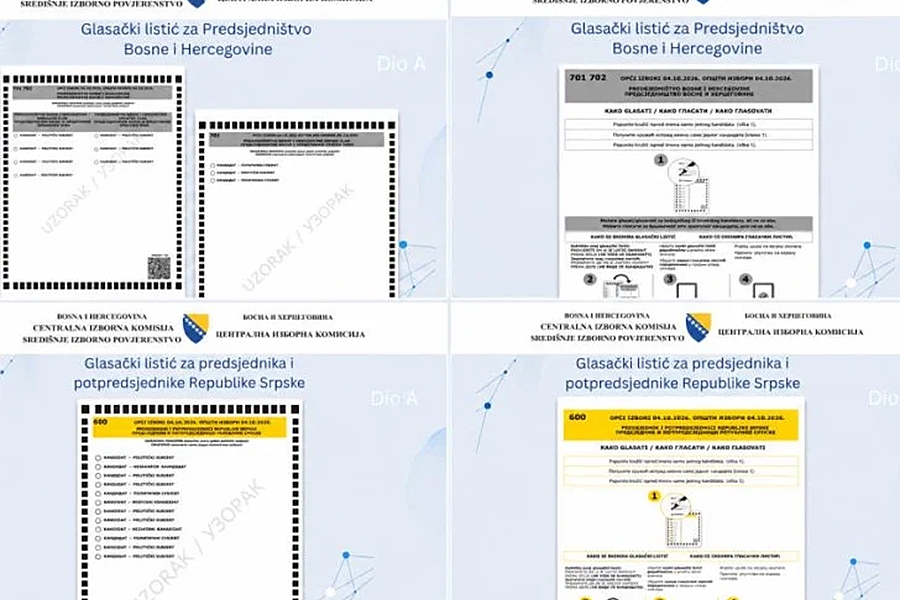 DAJE SE NA ZNANJE: CIK BiH predstavio izgled glasačkih listića za Predsjedništvo BiH i predsjednika RS-a, obratite pažnju na detalje...