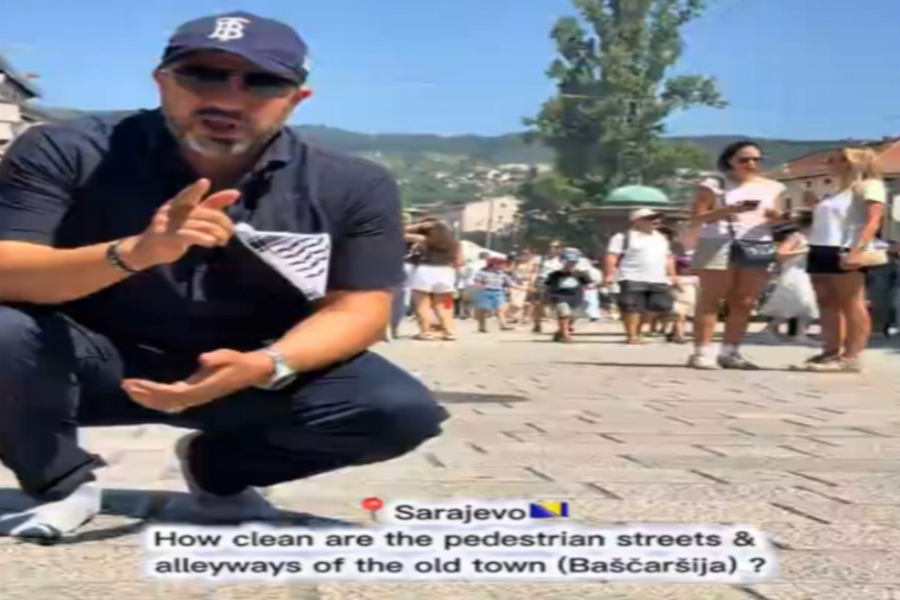 PROŠETAO U ČARAPAMA BAŠČARŠIJOM: Poznati putopisac iz UAE testirao čistoću sarajevske kaldrme (VIDEO)