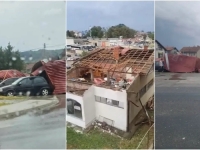 HAOS U POSLIJEPODNEVNIM SATIMA: Veliko nevrijeme pogodilo Prnjavor, vjetar lomio drveće, odnio i krov škole (VIDEO)