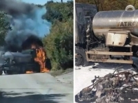 UŽASNA NESREĆA KOD MOSTARA: Sudar vatrogasnog kamiona i motora, oba vozila planula (VIDEO)