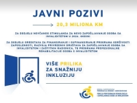 REKORDNIH 20,3 MILIONA KM OSIGURANO ZA ZAPOŠLJAVANJE I REHABILITACIJU OSOBA S INVALIDITETOM U FBIH: Donosimo vam pregled novih javnih poziva