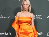 PAMELA ANDERSON ZASJENILA VENECIJU: U narandžastoj haljini mamila poglede, a jedan detalj posebno je privukao pažnju (FOTO, VIDEO)