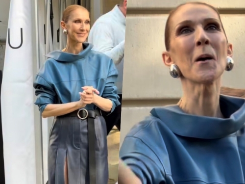 CELINE DION U PARIZU POKAZALA ZAŠTO JE MODNA IKONA: Kožni komplet, moćan remen i odvažan prorez (VIDEO)