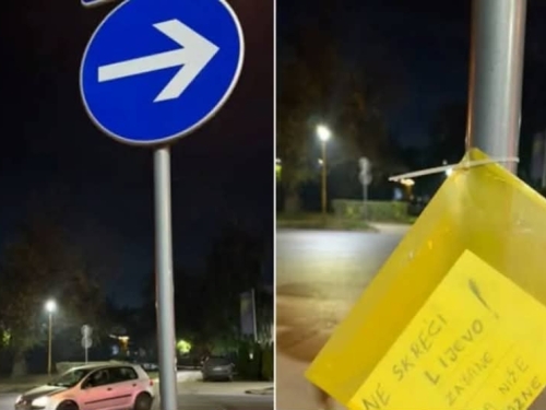 'NE SKREĆI LIJEVO, POLICIJA PIŠE KAZNE': Zbog poruke ispod saobraćajnog znaka 'zapalile' se društvene mreže