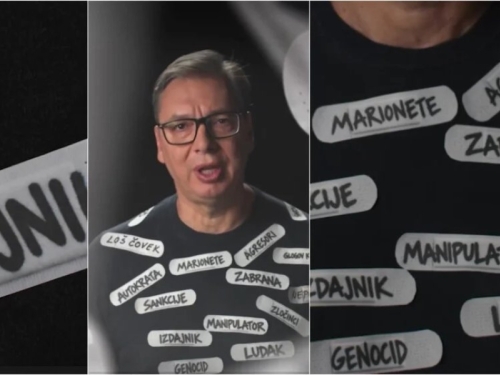 BIZARNIJI VIDEO DUGO NISTE VIDJELI: Vučiću na prsa lijepili 'luđak', 'ped*r' i 'genocid', a onda je uslijedio preokret